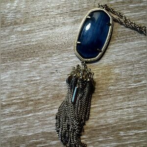 Kendra Scott long navy blue pendent